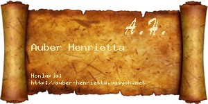 Auber Henrietta névjegykártya